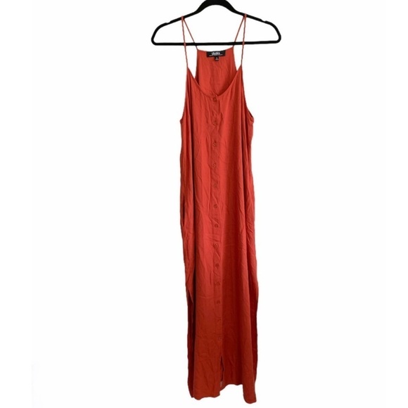 Lulu’s Friday I’m In Love Maxi Dress Burnt Orange Size Small - Picture 3 of 10